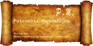Petrovitz Menodóra névjegykártya